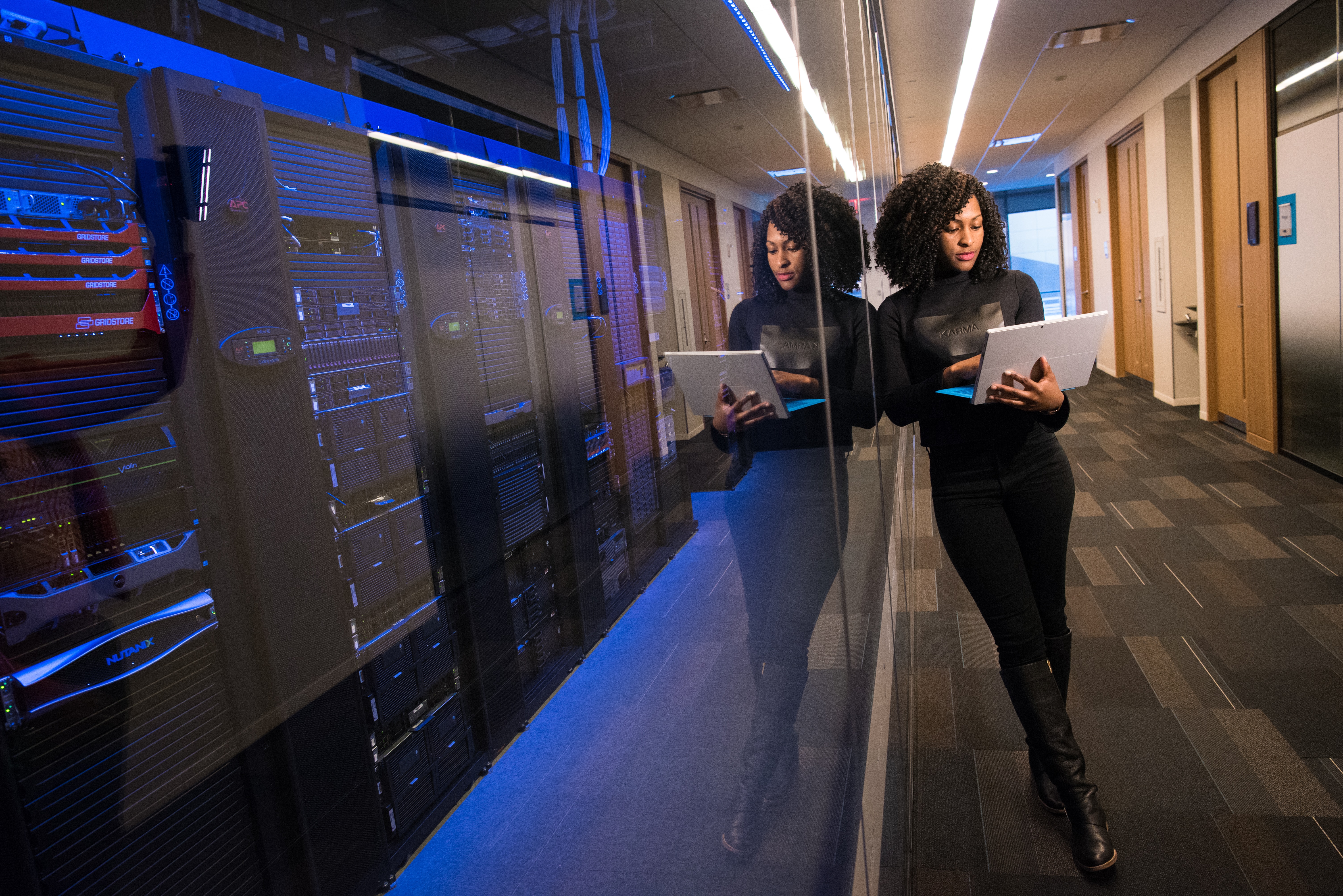 Business woman in a technology office